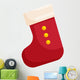 Red Christmas sock icon in cartoon style isolated on white background vector illustration Wall Decal