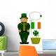 Saint Patricks Day Leprechaun Wall Decal Sticker Set