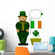 Saint Patricks Day Leprechaun Wall Decal Sticker Set