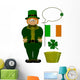 Saint Patricks Day Leprechaun Wall Decal Sticker Set