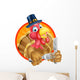 Turkey Bird in Pilgrims Hat Holding Knife and Fork Wall Decal
