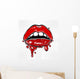 Sexy Lips Dripping Blood Wall Decal