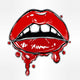 Sexy woman lips with dripping blood or make up. Wall Decal