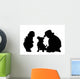 Vector Silhouette Siblings Wall Decal