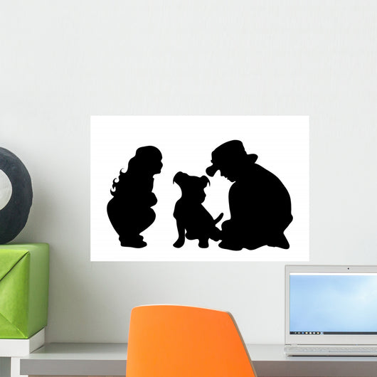 Vector Silhouette Siblings Wall Decal