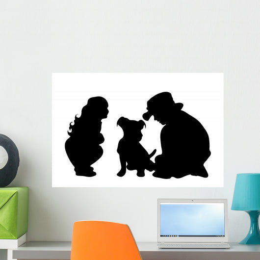 Vector Silhouette Siblings Wall Decal