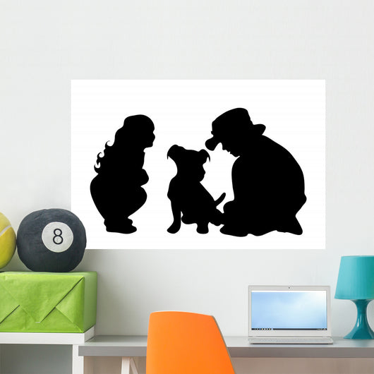 Vector Silhouette Siblings Wall Decal