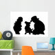 Vector Silhouette Siblings Wall Decal