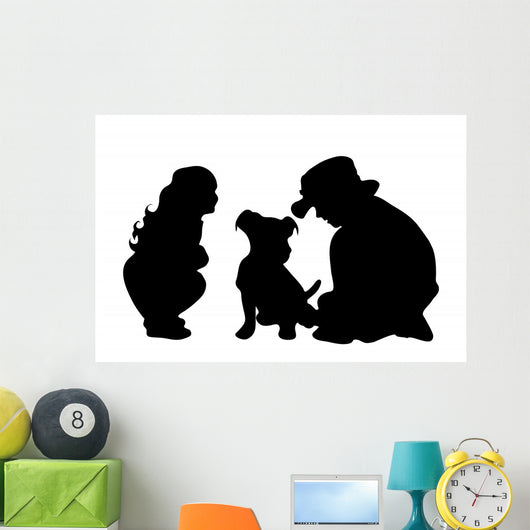 Vector Silhouette Siblings Wall Decal
