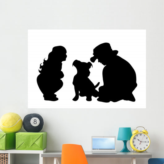 Vector Silhouette Siblings Wall Decal
