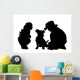 Vector Silhouette Siblings Wall Decal