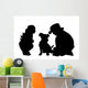 Vector Silhouette Siblings Wall Decal