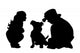 Vector Silhouette Siblings Wall Decal