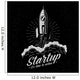 Rocket takes off startup symbol in retro vintage style. Launched spaceship logo. Textures and background on separate layers. Wall Mural