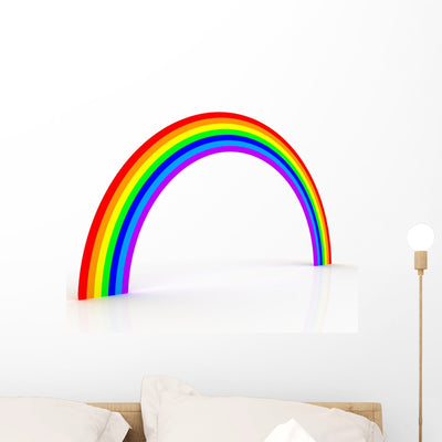 Rainbow White Wall Decal shown on a wall
