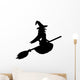 Scary witch flying vector Wall Decal