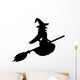 Scary witch flying vector Wall Decal