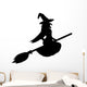 Scary witch flying vector Wall Decal