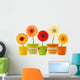 Flower Decals - Potted Gerbera Daisies Wall Decal