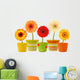 Flower Decals - Potted Gerbera Daisies Wall Decal