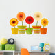Flower Decals - Potted Gerbera Daisies Wall Decal