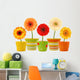 Flower Decals - Potted Gerbera Daisies Wall Decal