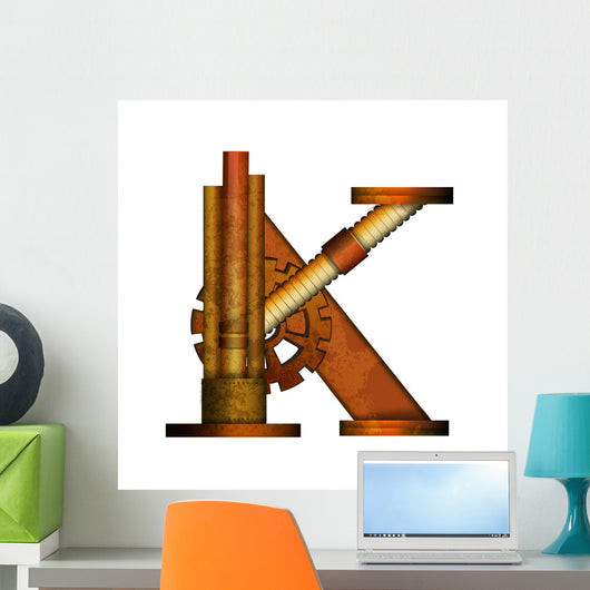Steampunk Letter White Vector Wall Decal Design 2