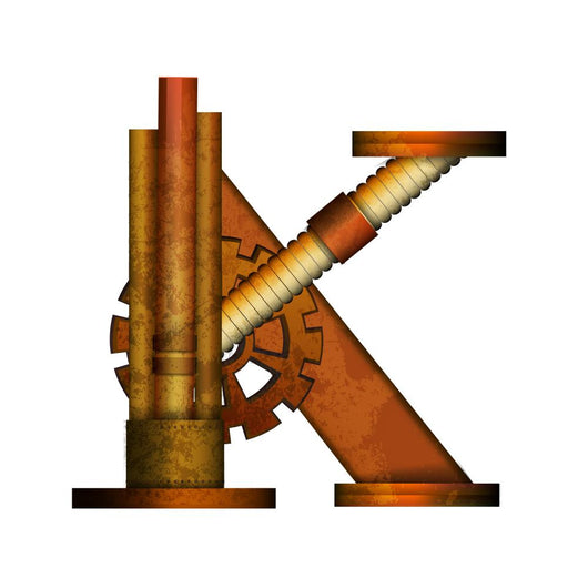 Steampunk Letter White Vector Wall Decal Design 2