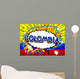 Colombia - Comic book style text on comic book abstract background. Wall Mural