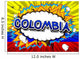 Colombia - Comic book style text on comic book abstract background. Wall Mural