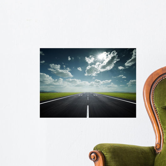 airport runway on a sunny day Wall Mural