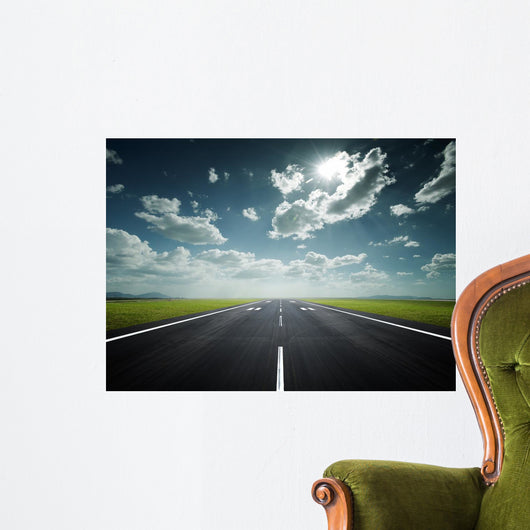 airport runway on a sunny day Wall Mural
