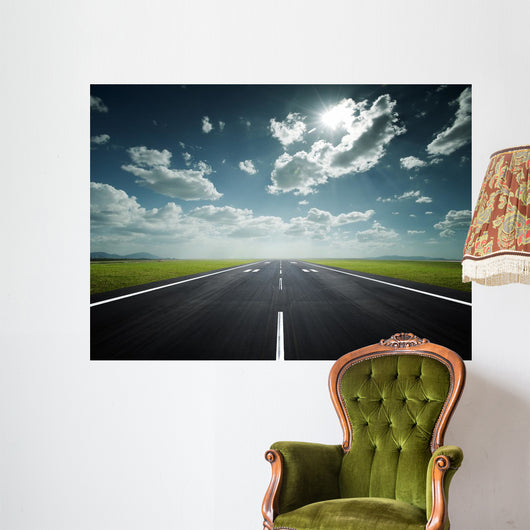 airport runway on a sunny day Wall Mural
