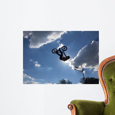 Motion Biker Jumps Sport Wall Mural shown on a wall