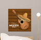 viva mexico guitar hat graphic vector illustration eps 10 Wall Mural