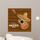 viva mexico guitar hat graphic vector illustration eps 10 Wall Mural