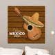 viva mexico guitar hat graphic vector illustration eps 10 Wall Mural