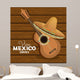 viva mexico guitar hat graphic vector illustration eps 10 Wall Mural