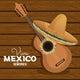 viva mexico guitar hat graphic vector illustration eps 10 Wall Mural
