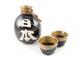 Ceramic Sake Bottle and Cups Wall Decal