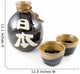 Ceramic Sake Bottle and Cups Wall Decal