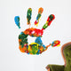 Multicolored hand print Wall Decal