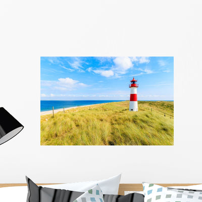 Ellenbogen Lighthouse Sand Dune Wall Decal shown on a wall