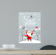 Santa and bullfinches Wall Mural