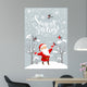 Santa and bullfinches Wall Mural