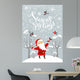Santa and bullfinches Wall Mural