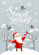 Santa and bullfinches Wall Mural