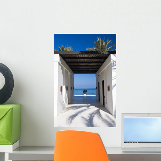 Beautiful Modern Construction Next to the Beach Wall Mural