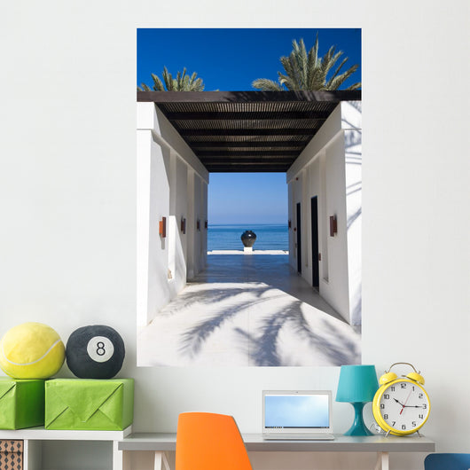 Beautiful Modern Construction Next to the Beach Wall Mural