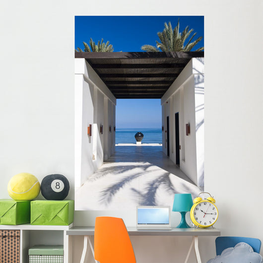 Beautiful Modern Construction Next to the Beach Wall Mural